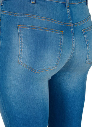 Bardzo waskie jeansy Sanna z przetarciami, Blue denim, Packshot image number 4