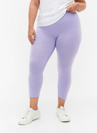 3/4-length wiskozowe legginsy w stylu basic, Lavender, Model