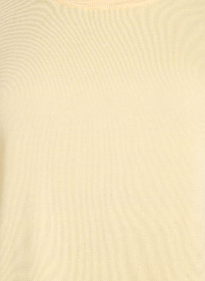 FLASH - Cienko dzianinowa bluzka z kr&oacute;tkimi rekawami, Ż&oacute;łty, Packshot image number 2