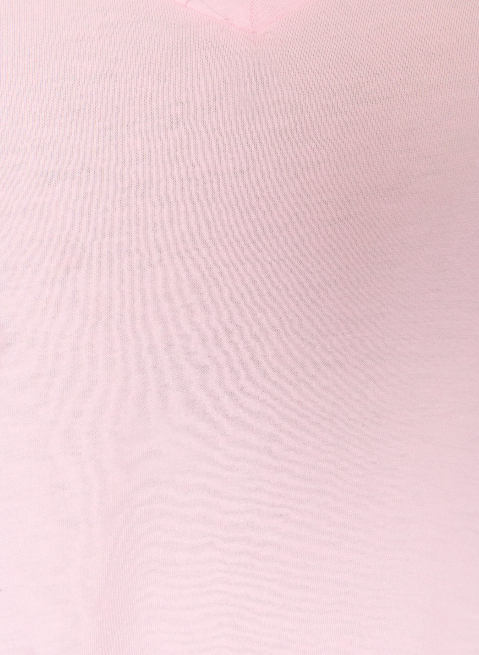 Zizzi T-shirt z kr&oacute;tkim rekawem i dekoltem w szpic, R&oacute;żowy, Packshot image number 2