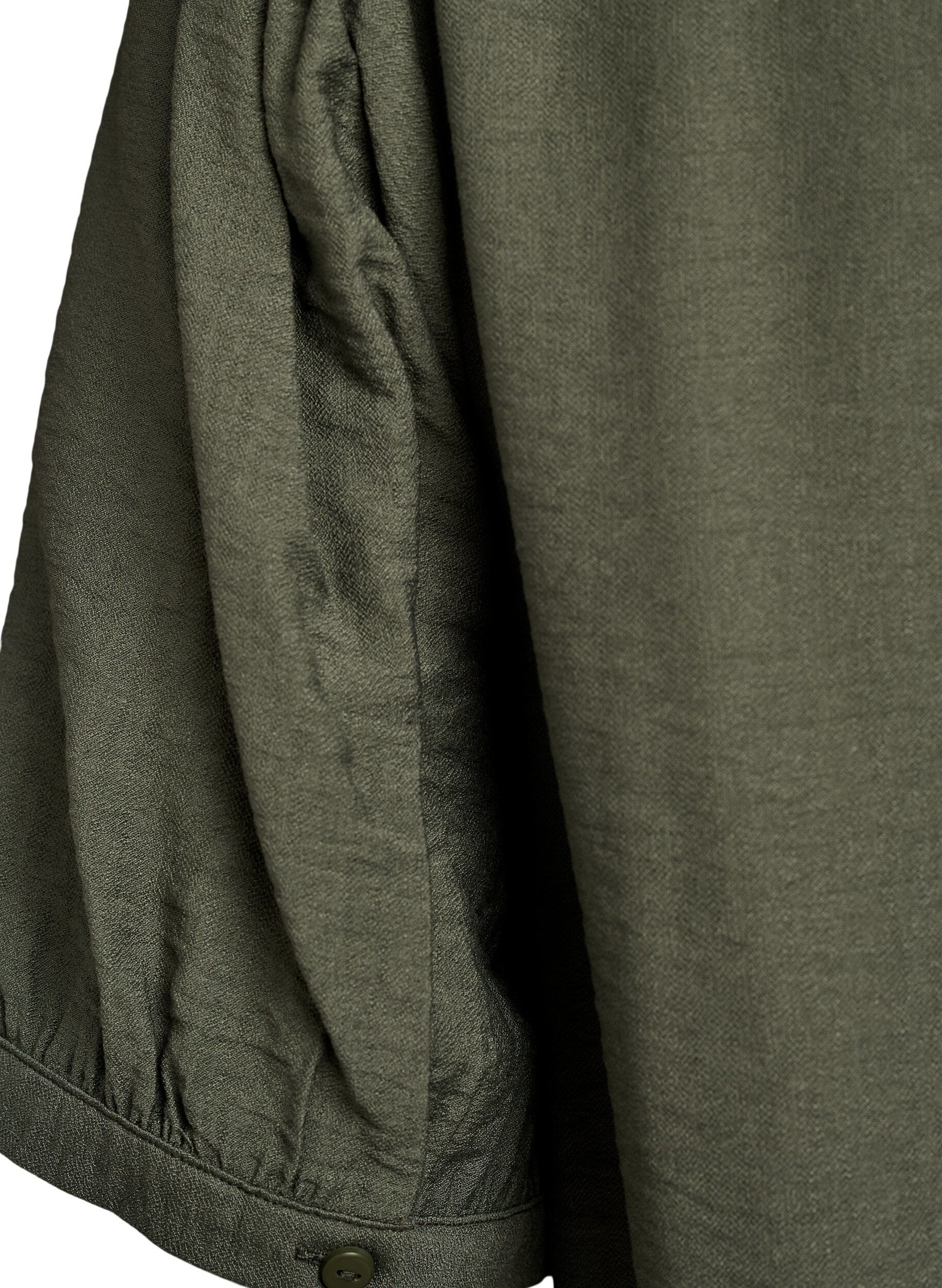 Zizzi Bluzka z wiskozy z rekawem 1/2, Zielony, Packshot image number 3