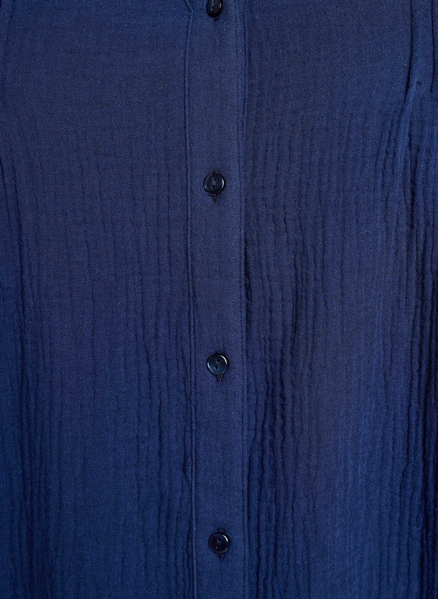 ZizziBluzka z bawelnianej muslinowej tkaniny z haftowanymi detalami, Niebieskie, Packshot image number 2