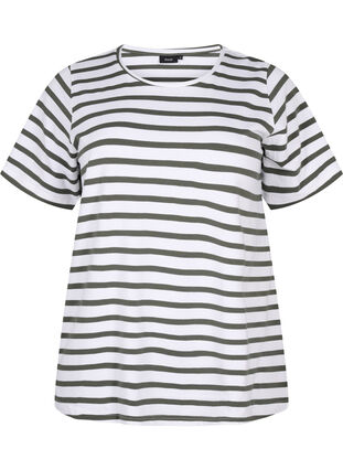 Koszulka z bawelny organicznej w paski, Thyme Stripe, Packshot image number 0