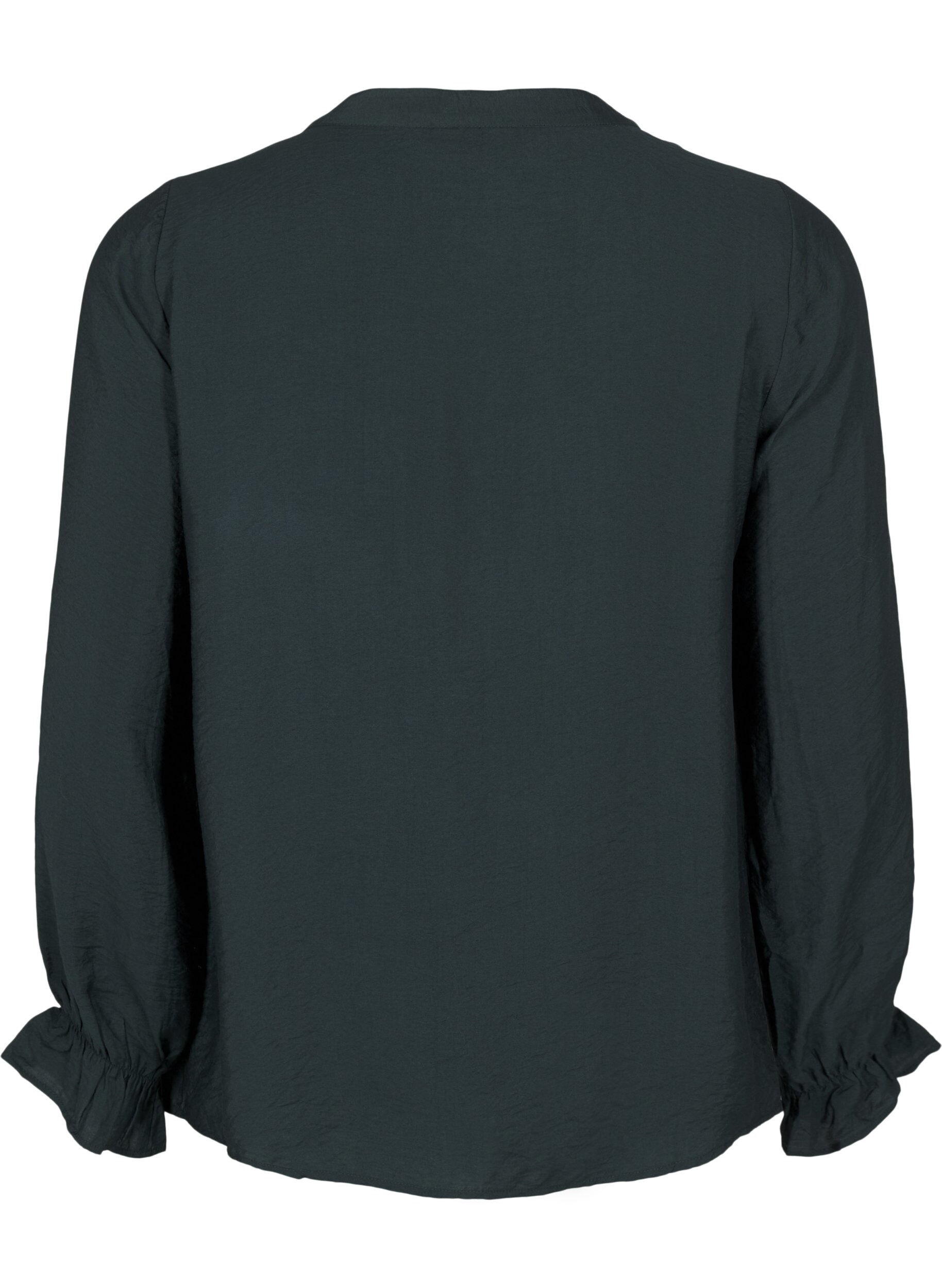 Zizzi Bluzka z dlugimi rekawami i dekoltem w szpic, Scarab, Packshot image number 1