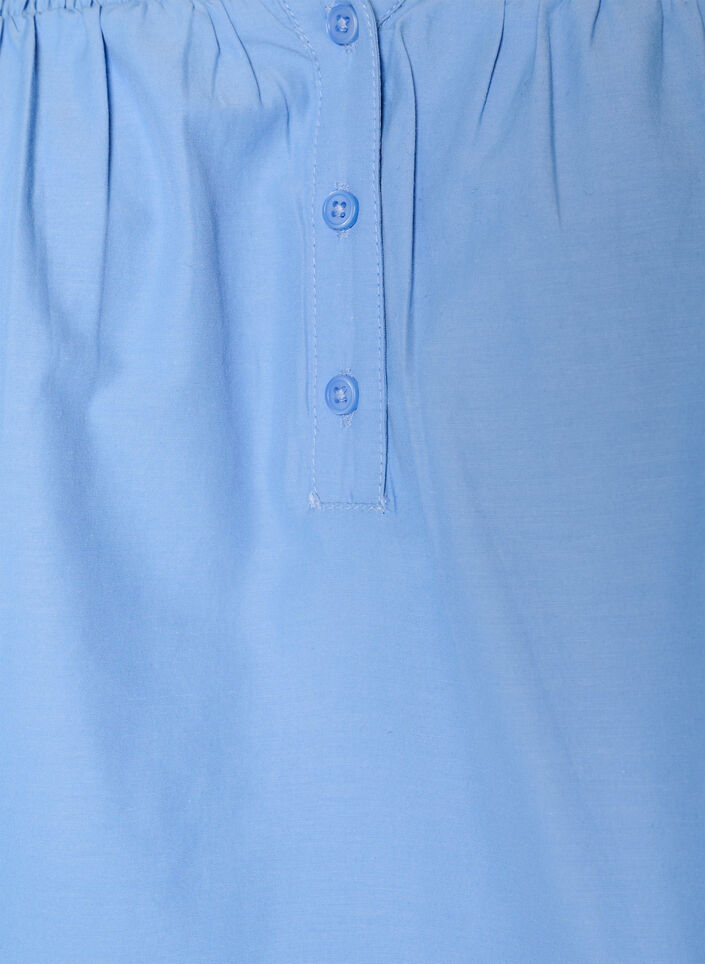 Bluzka ze smockiem i rekawami 3/4, Niebieskie, Packshot image number 2