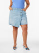 Jeansszorty z efektem kopertowym i wysokim stanem, Niebieskie, Model image number 3