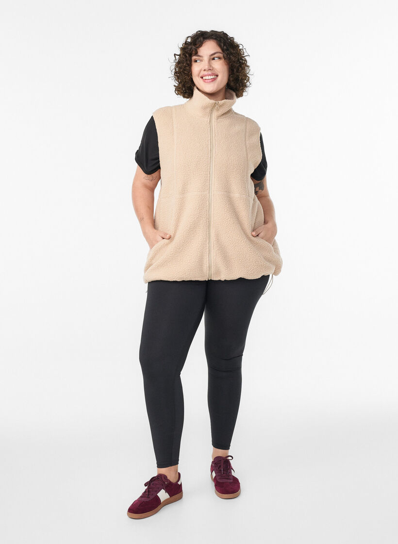 Bezrekawnik Teddy z kieszeniami, Beżowy, Model image number 1