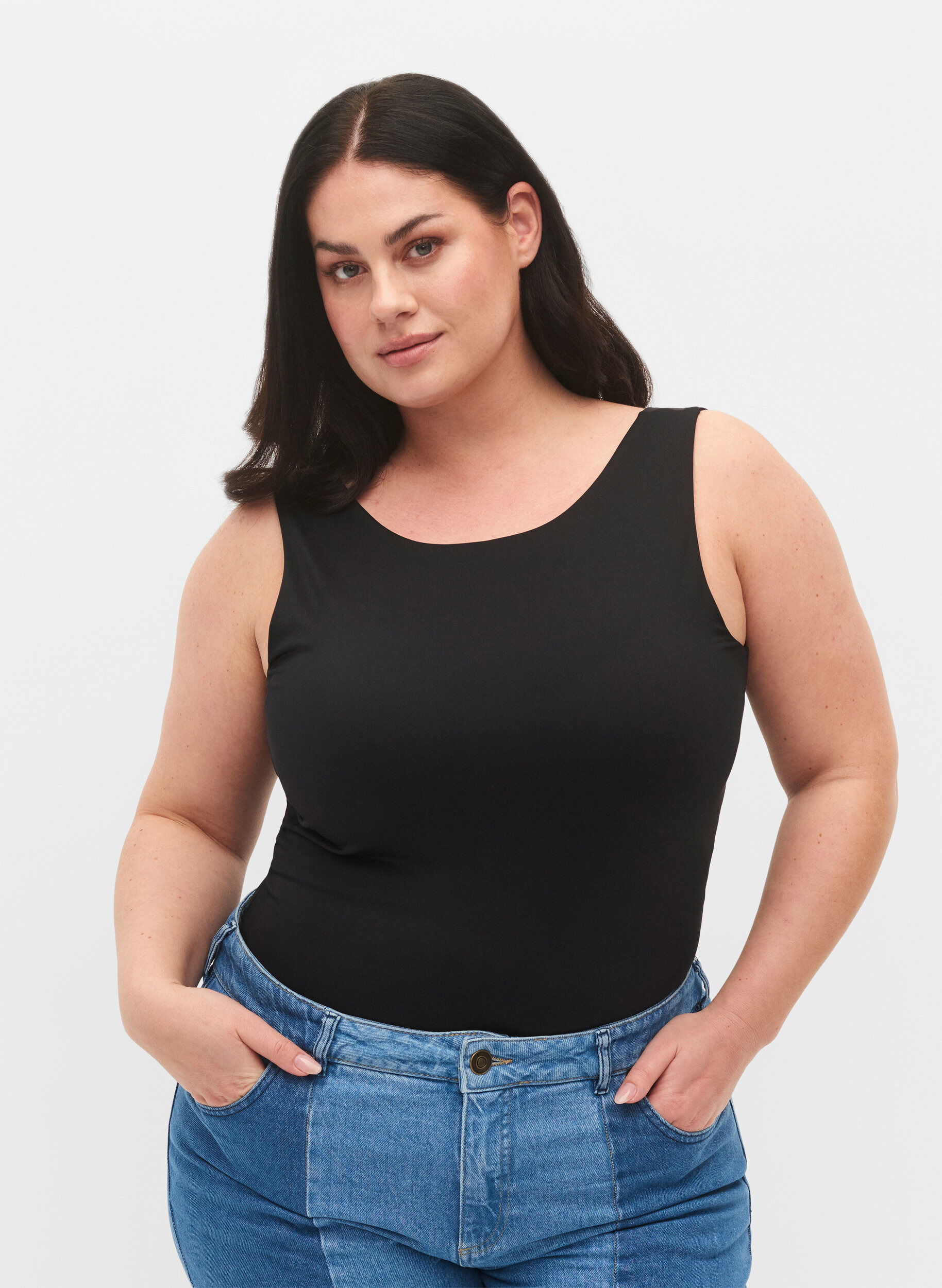 Zizzi Elastyczny dwustronny top, Black, Model image number 2
