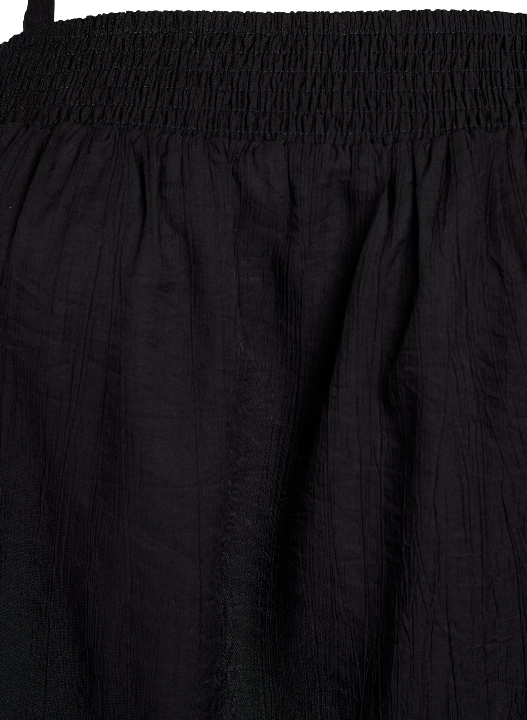 Zizzi Wiskozowy top z waskimi ramiaczkami, Czarne, Packshot image number 2