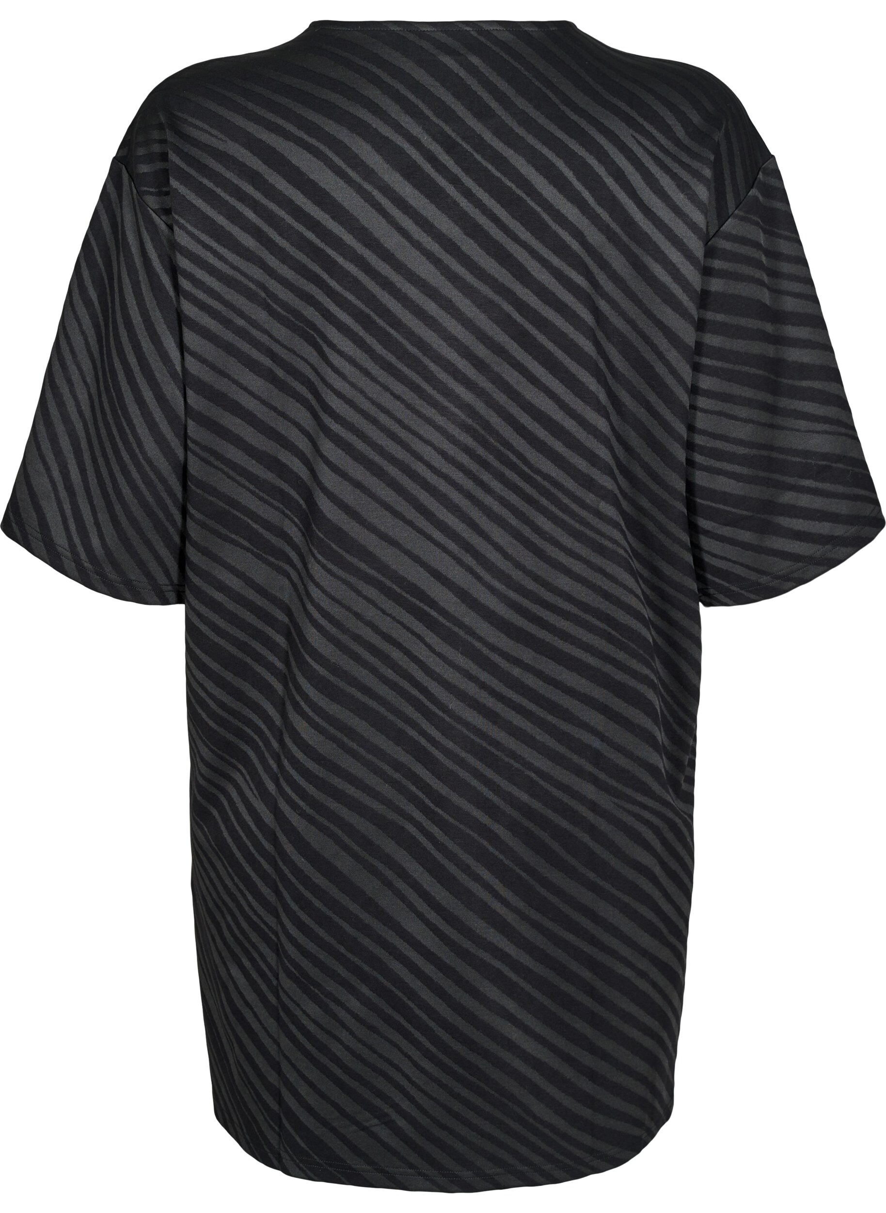 Zizzi Wzorzysta sukienka z rekawami 3/4, Czarne, Packshot image number 1