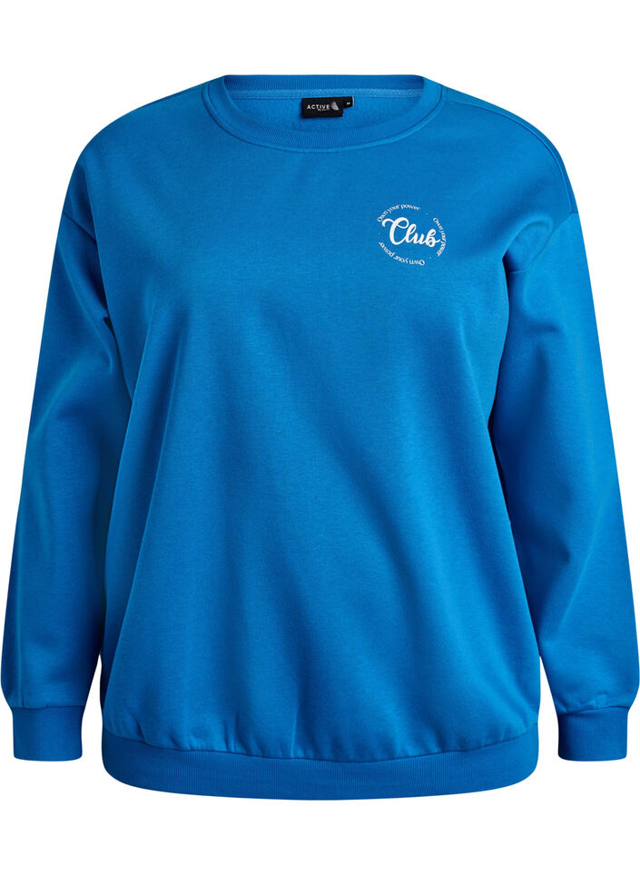 Bluza z tekstowym nadrukiem, Niebieskie, Packshot image number 0