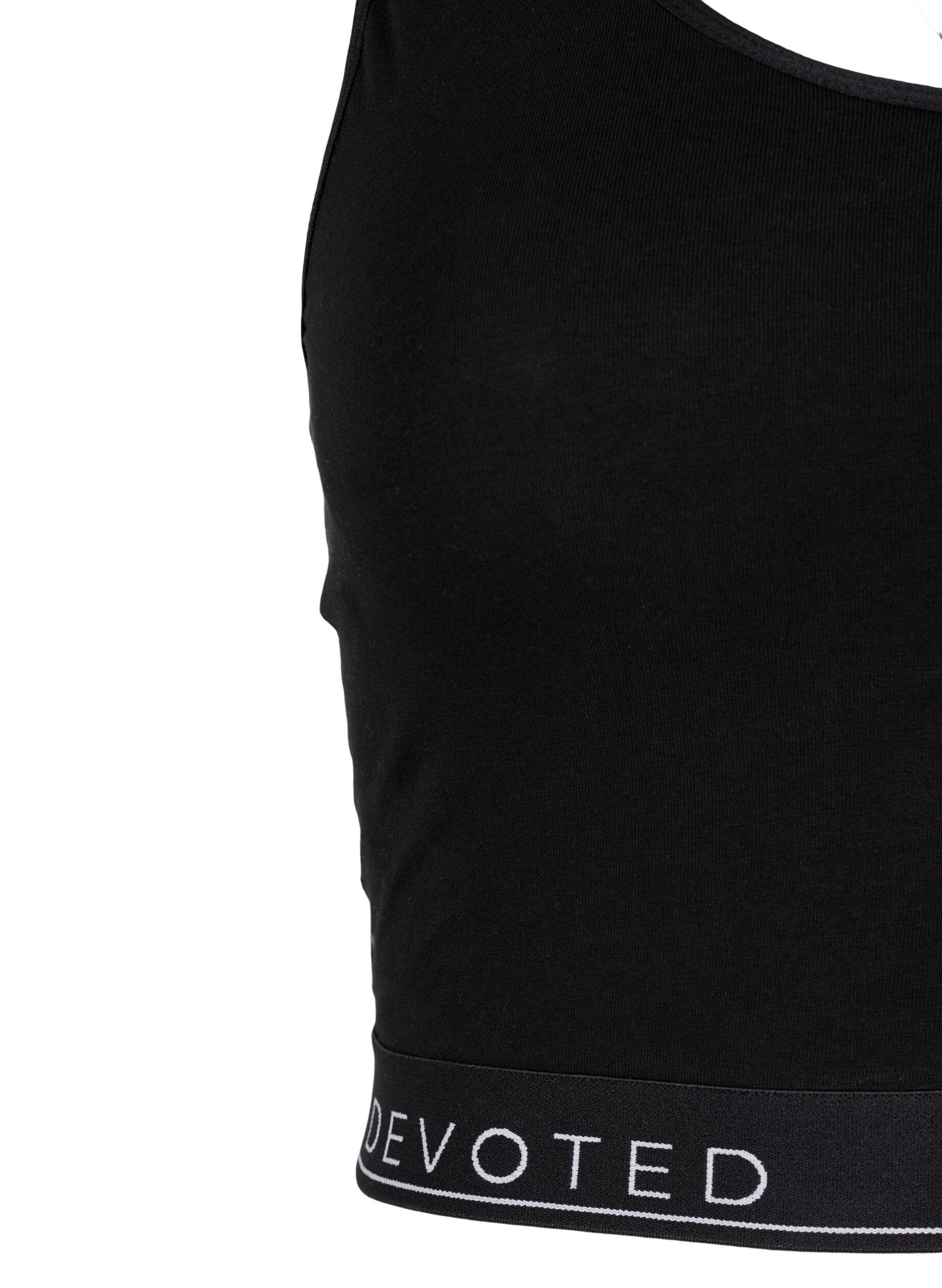 Zizzi Biustonosz bawelniany z okraglym dekoltem, Black/Upper Font, Packshot image number 2