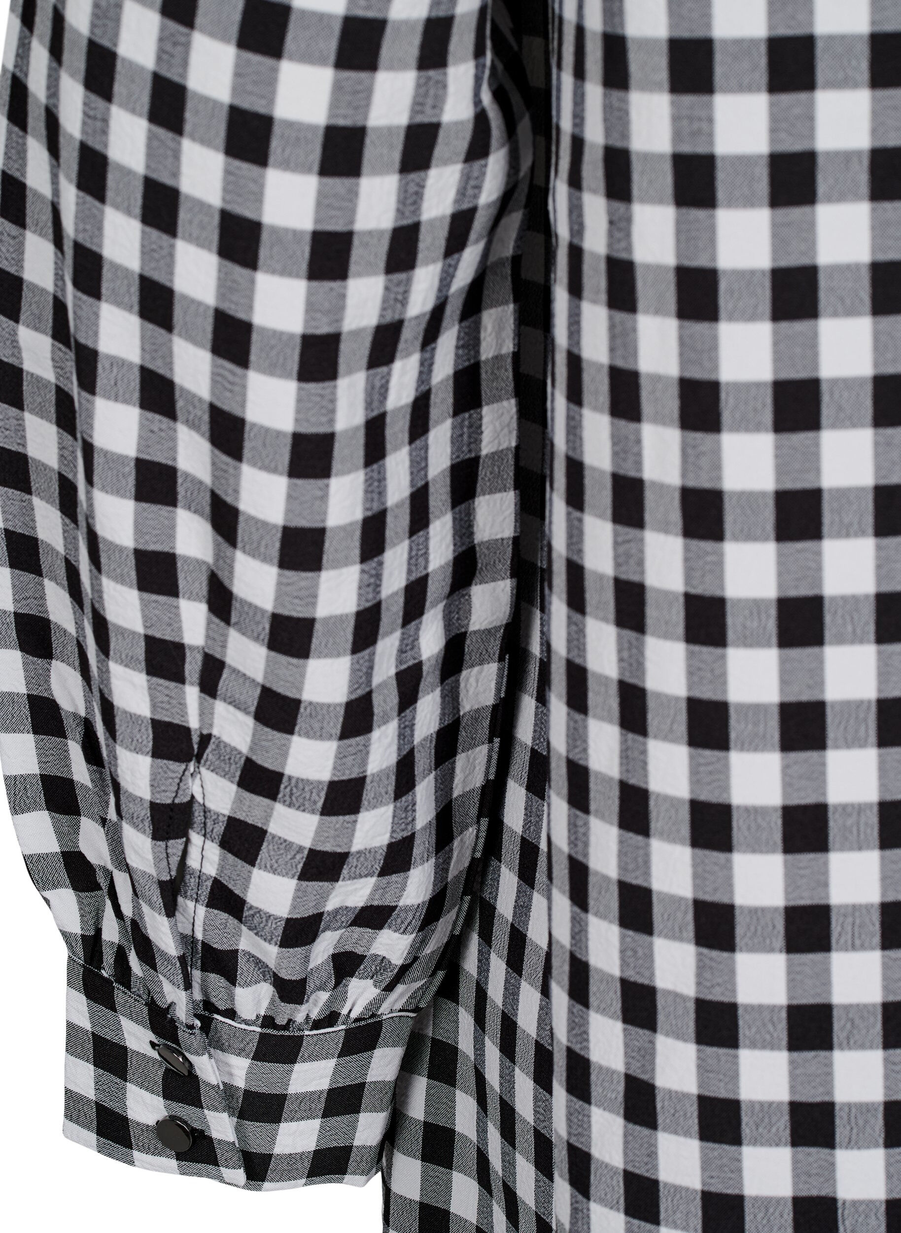 Zizzi Tunika w krate z dekoltem w szpic, Black/W. Gingham, Packshot image number 3