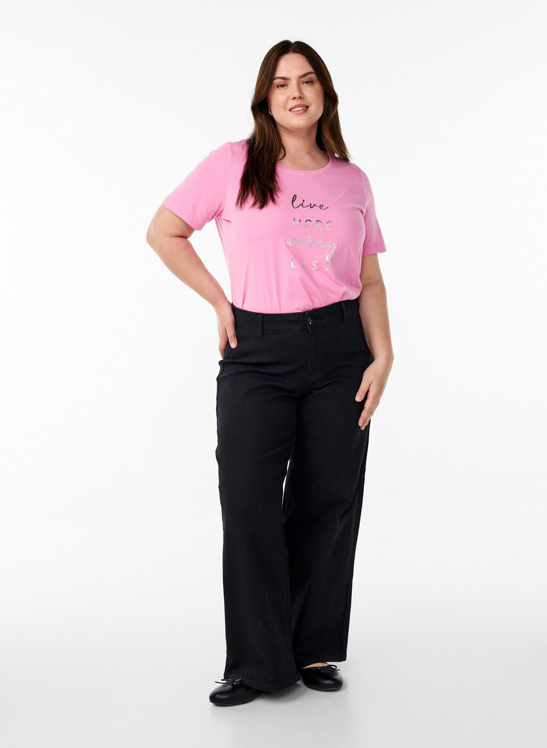 Zizzi FLASH - T-shirt z nadrukiem, R&oacute;żowy, Model image number 1