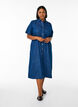 Denimowa sp&oacute;dnica midi, Niebieskie, Model image number 0