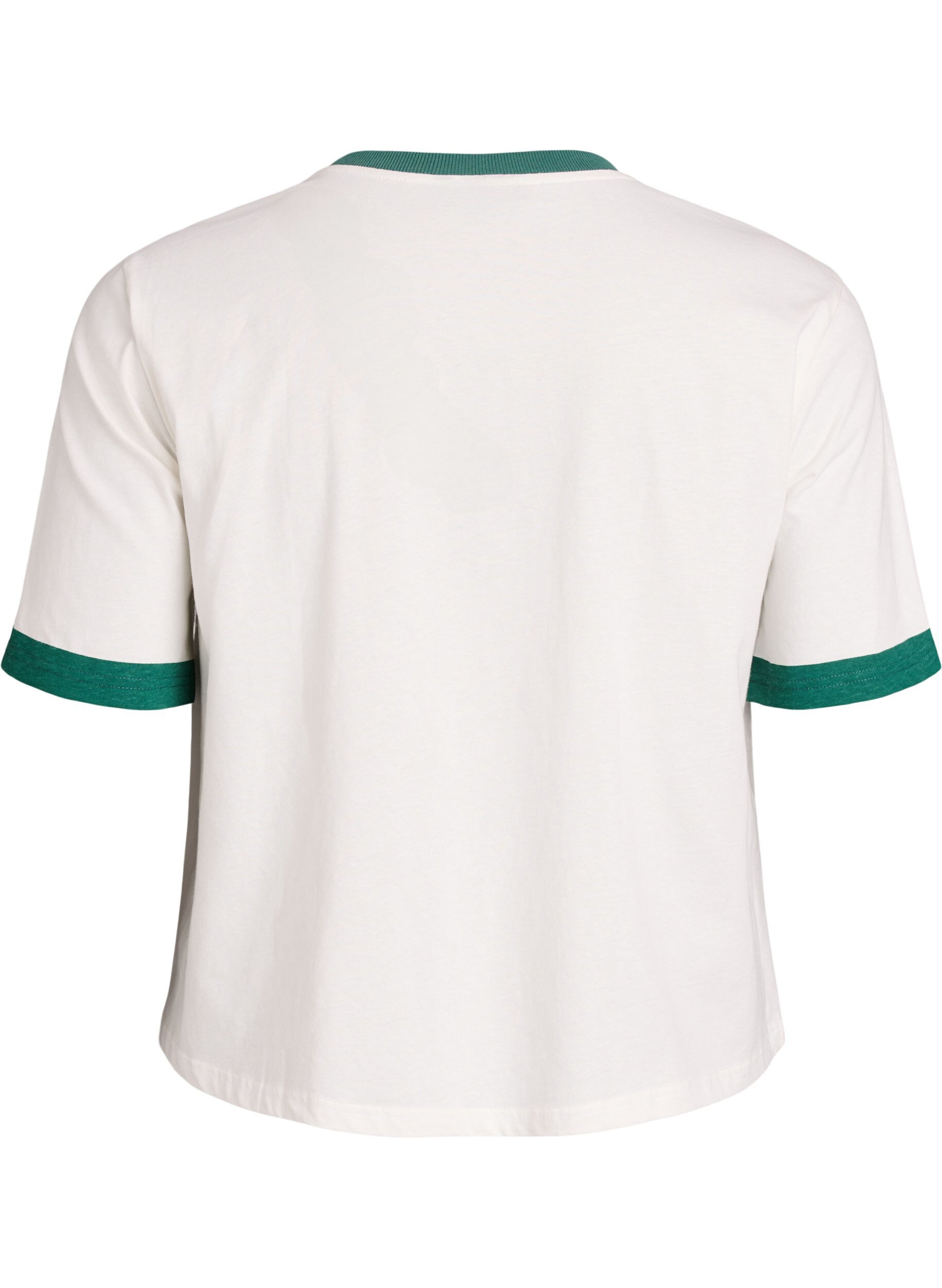 Zizzi Koszulka bawelniana z nadrukiem tekstowym i krojem boxy, Biały, Packshot image number 1