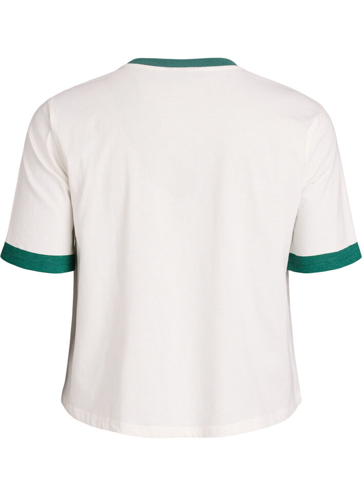 Koszulka bawelniana z nadrukiem tekstowym i krojem boxy, Biały, Packshot image number 1