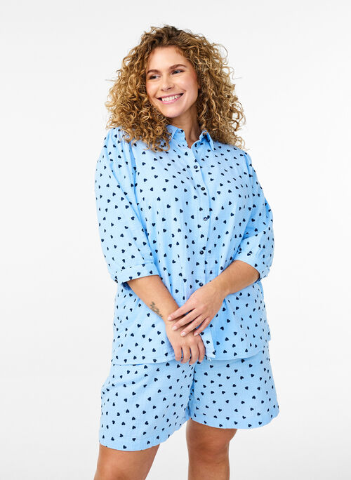 Bawelniane muslinowe szorty w serduszka