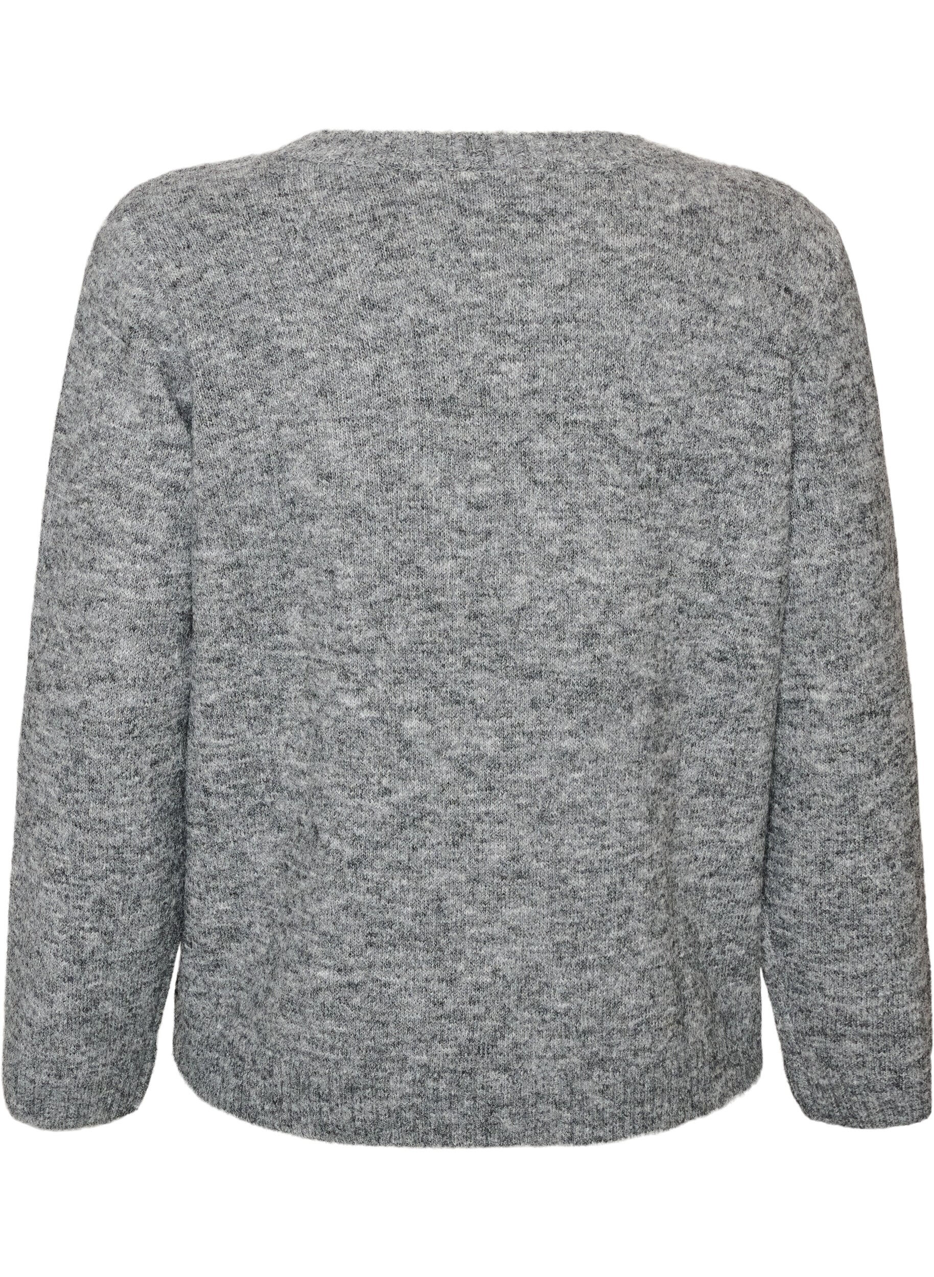 ZizziLuzny sweter z okraglym dekoltem, Szary, Packshot image number 1