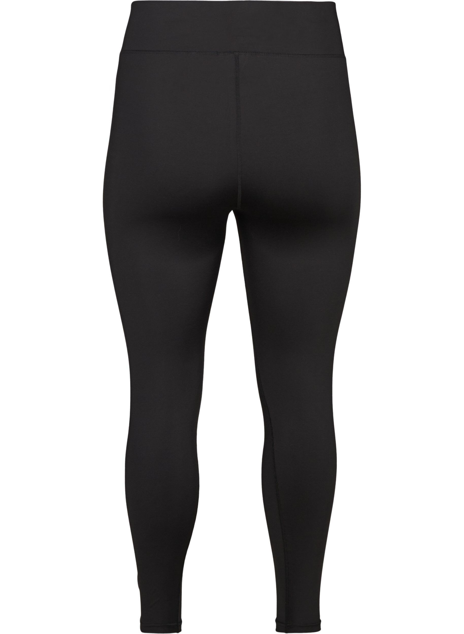 ZizziPrzyciete proste legginsy sportowe, Czarne, Packshot image number 1