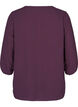 Solid-coloured 3/4 sleeve blouse with lace, Plum Perfect, Packshot image number 1