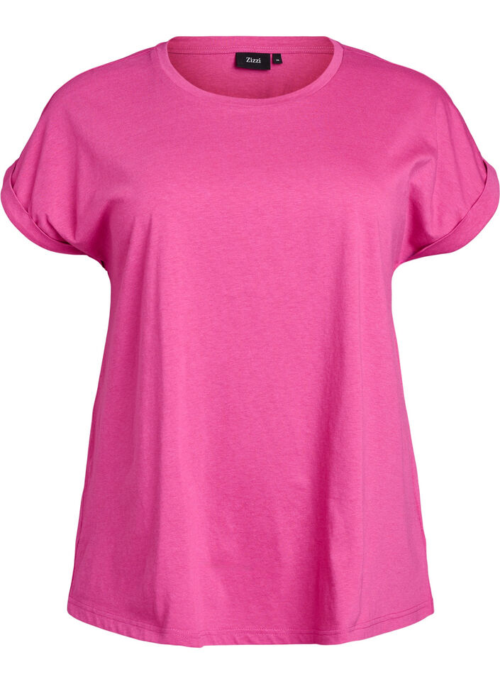 T-shirt z kr&oacute;tkim rekawem z mieszanki bawelny, R&oacute;żowy, Packshot image number 0