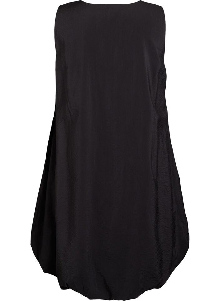 Balonowa sukienka do kolan z kieszeniami, Czarne, Packshot image number 1