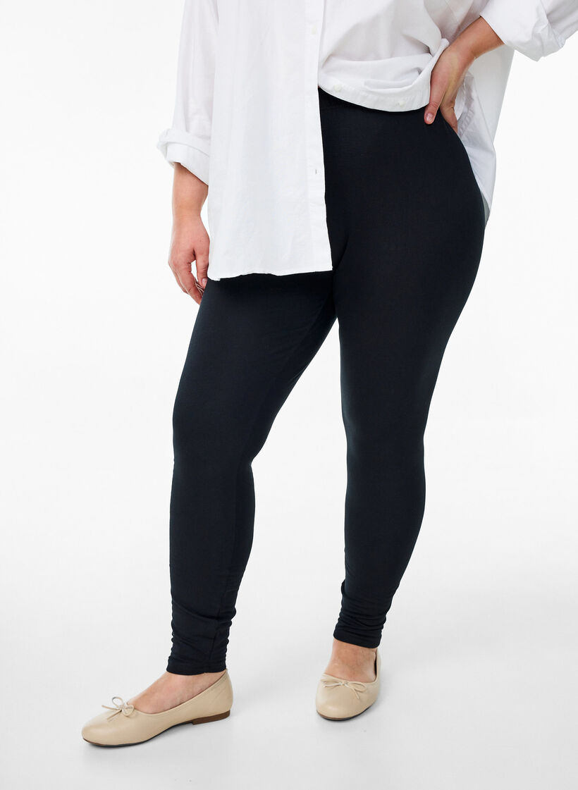 Bawelniane legginsy z podszewka, Czarne, Model image number 0
