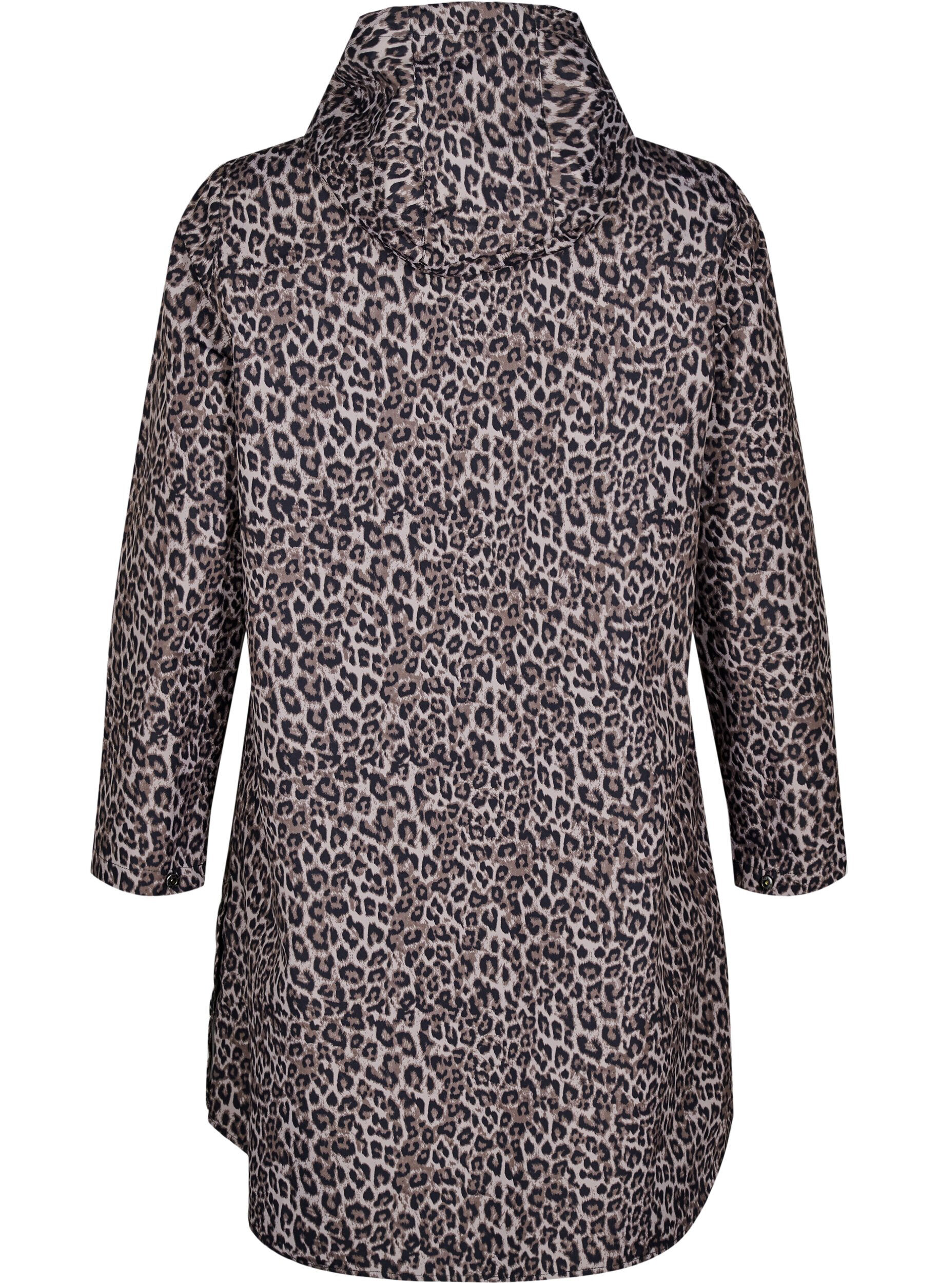 Zizzi Kurtka przeciwdeszczowa z kieszeniami i kapturem, Brązowy, Packshot image number 1