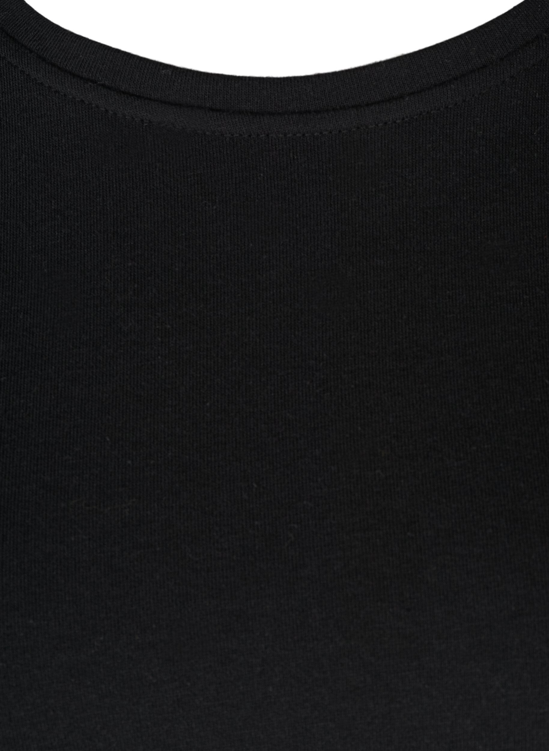 Zizzi Sweater dress with puff sleeves, Black, Packshot image number 3