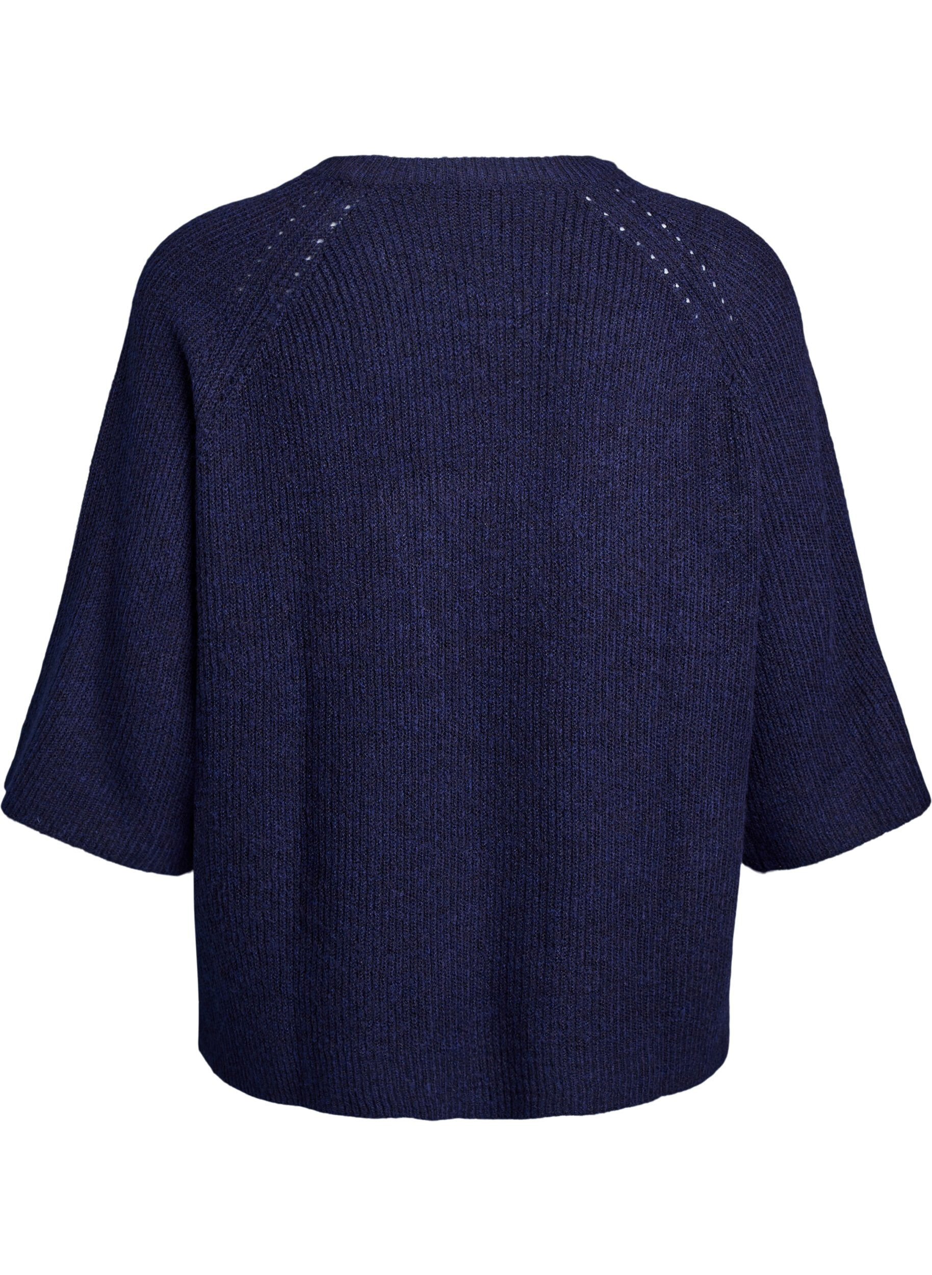 ZizziPrazkowany sweter z rekawami 3/4, Niebieskie, Packshot image number 1