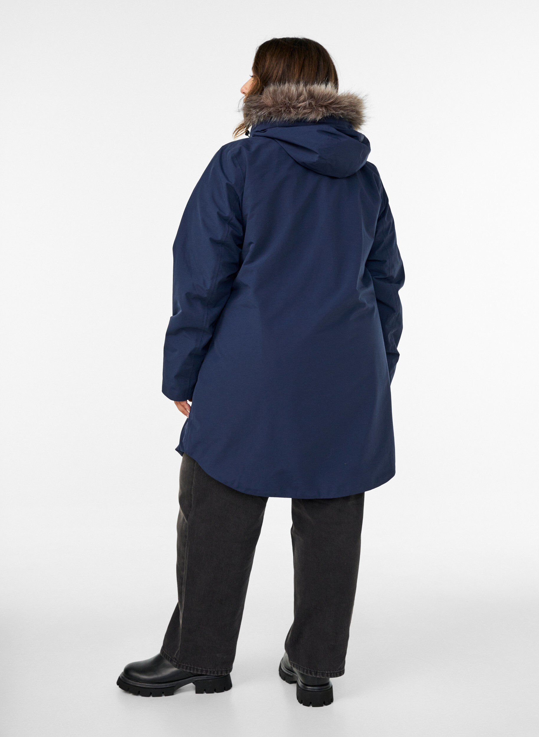 ZizziNieprzemakalna parka z kapturem, Niebieskie, Model image number 2