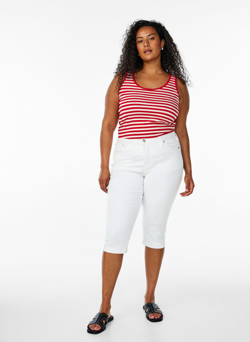 Tank top w paski o prazkowanej strukturze, Snow W. U.R.Stripe, Model image number 2