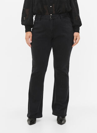  Jeansy typu bootcut Ellen z wysokim stanem, Grey Denim, Model image number 2