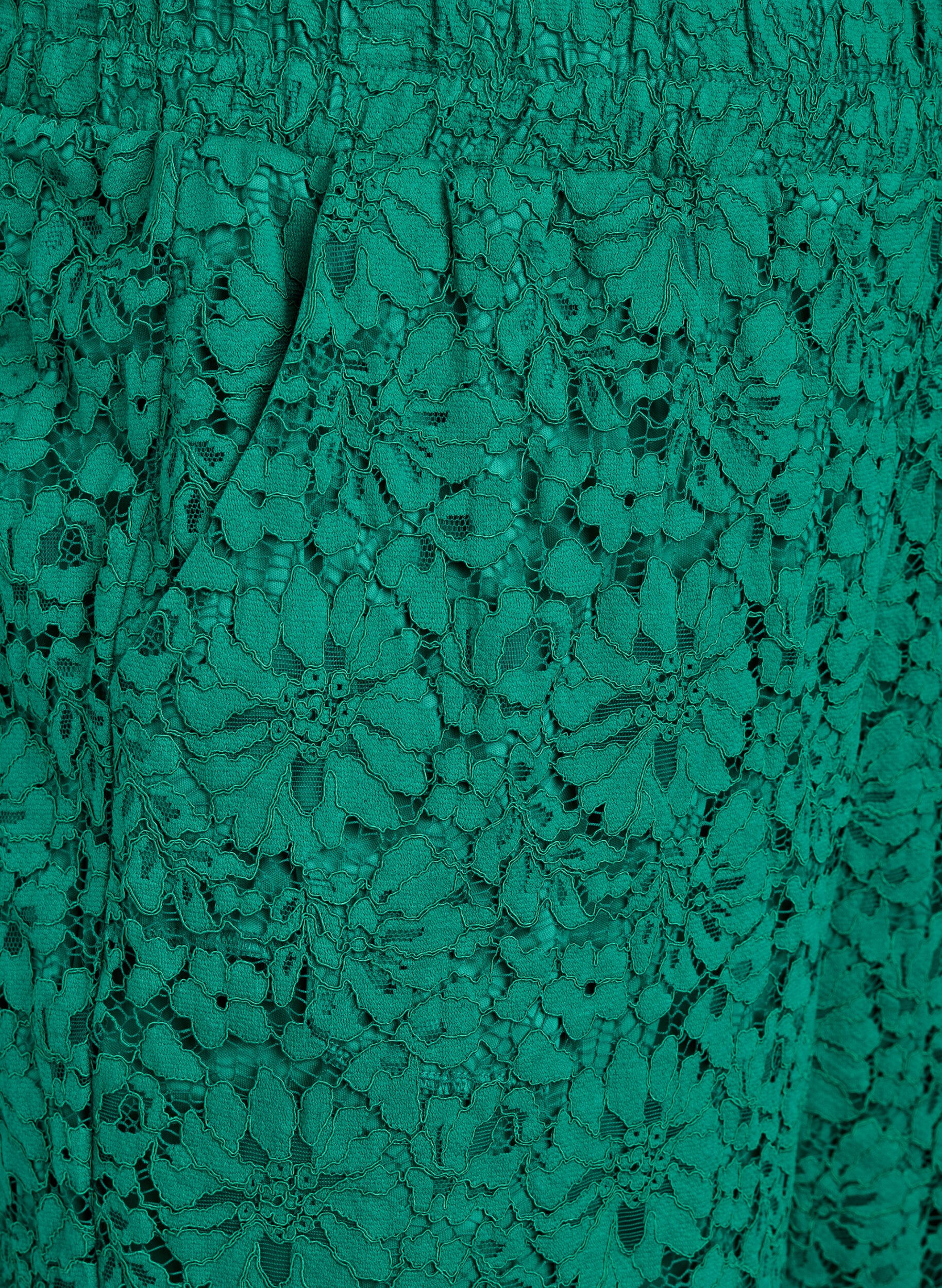 Zizzi Koronkowe spodnie z wysokim stanem i kieszeniami, Zielony, Packshot image number 2