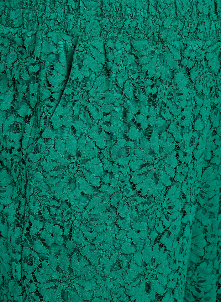 Koronkowe spodnie z wysokim stanem i kieszeniami, Zielony, Packshot image number 2