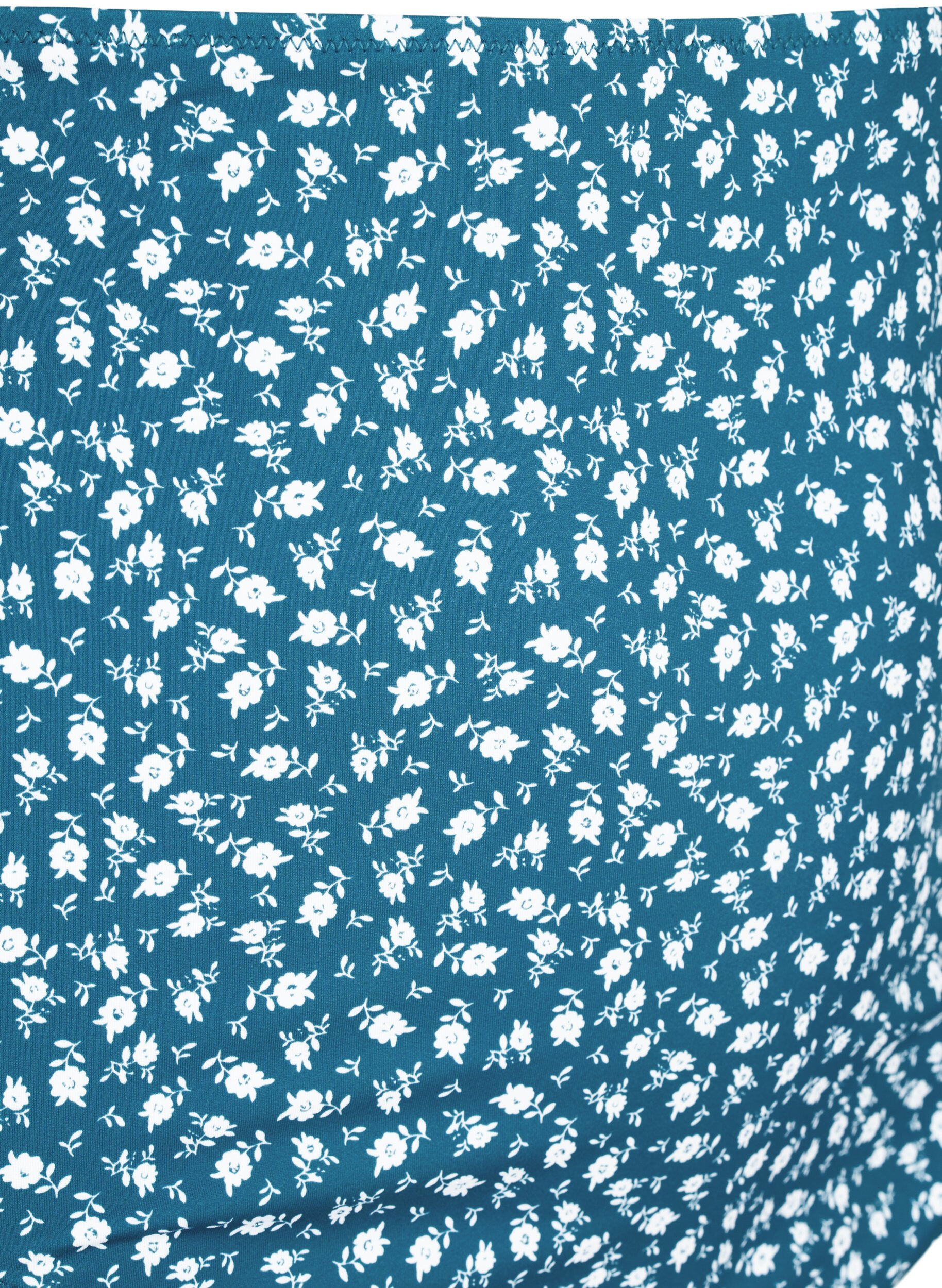 Zizzi D&oacute;l bikini w kwiaty z bardzo wysokim stanem, Niebieskie, Packshot image number 2