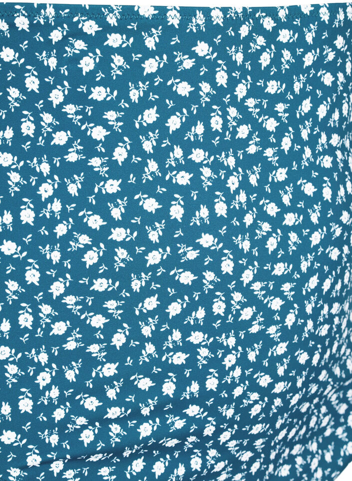 Dól bikini w kwiaty z bardzo wysokim stanem, Niebieskie, Packshot image number 2