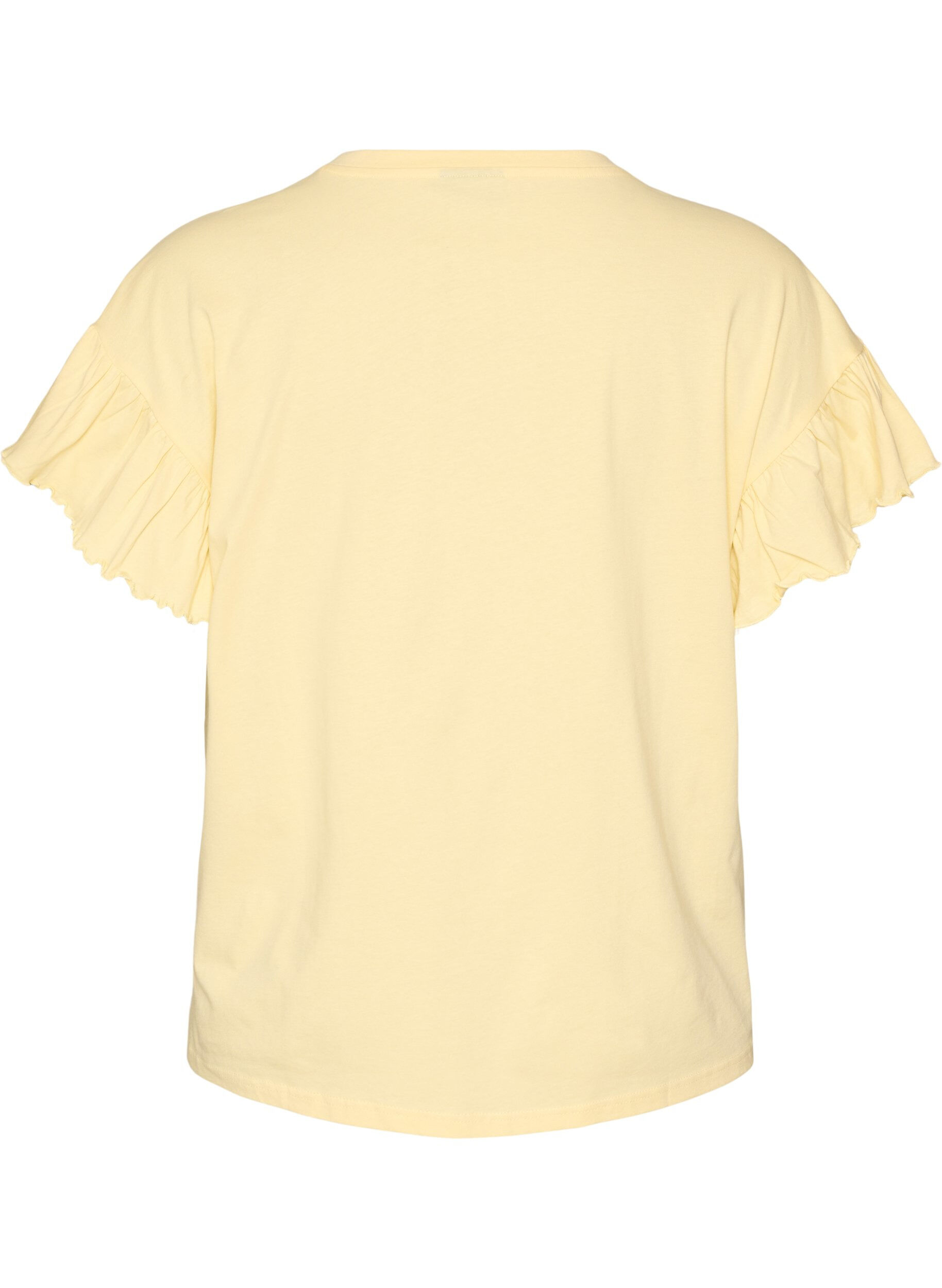 ZizziT-shirt z bawelny organicznej z bufiastymi rekawami, Ż&oacute;łty, Packshot image number 1