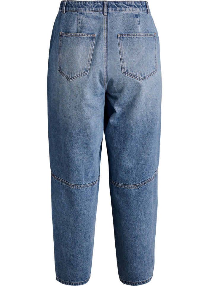 Jeansy barrel z wysokim stanem, Niebieskie, Packshot image number 1