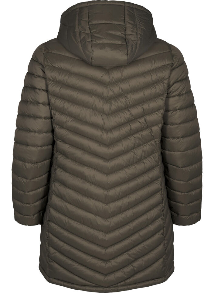 Lekka kurtka z kieszeniami i odpinanym kapturem, Zielony, Packshot image number 1