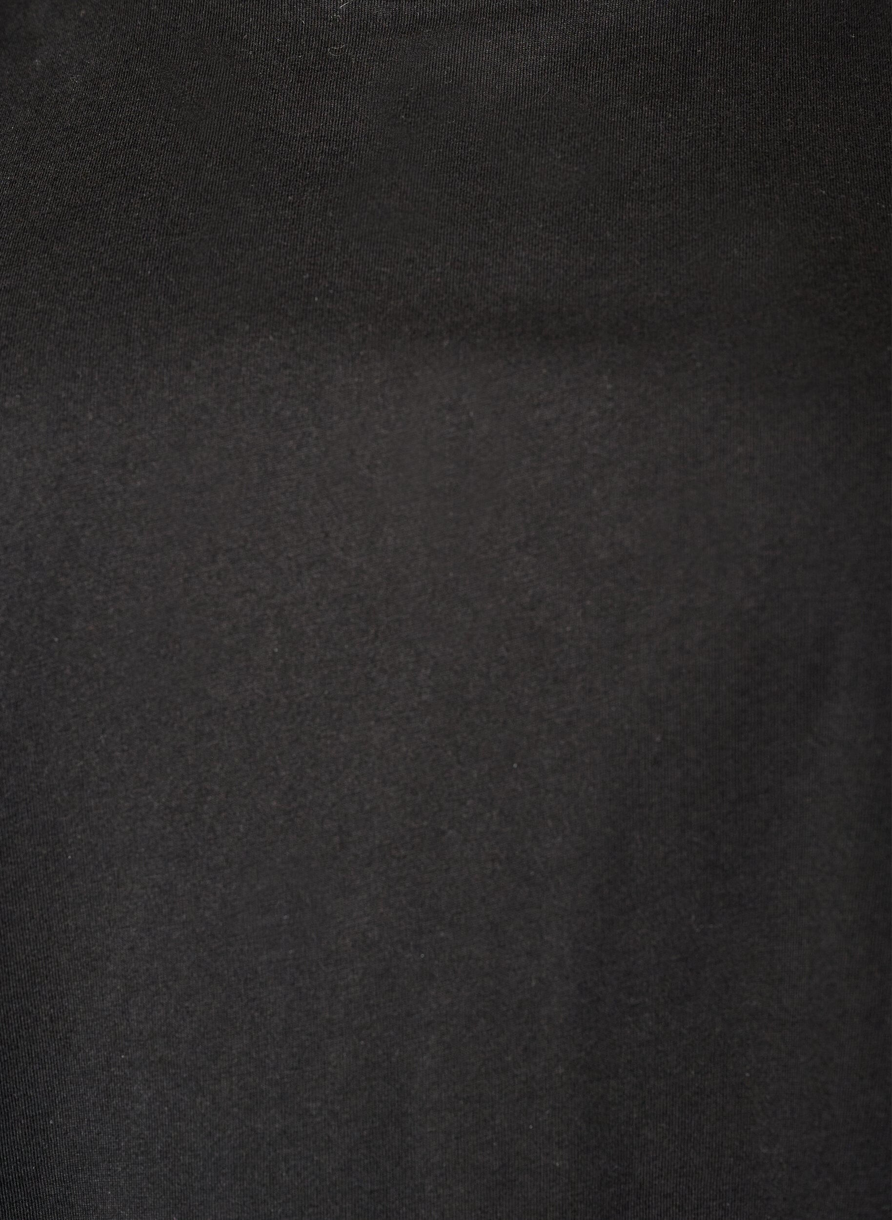 ZizziT-shirt z asymetrycznym koronkowym wykonczeniem, Czarne, Packshot image number 2