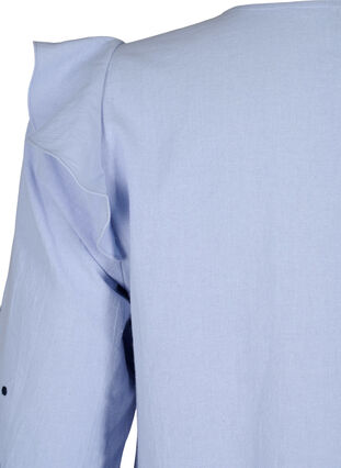 Bawelniana bluzka z haftem i falbanami, Ch. Blue w. Navy, Packshot image number 4
