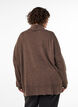 Sweter z kolnierzykiem i luznym krojem, Brązowy, Model image number 2