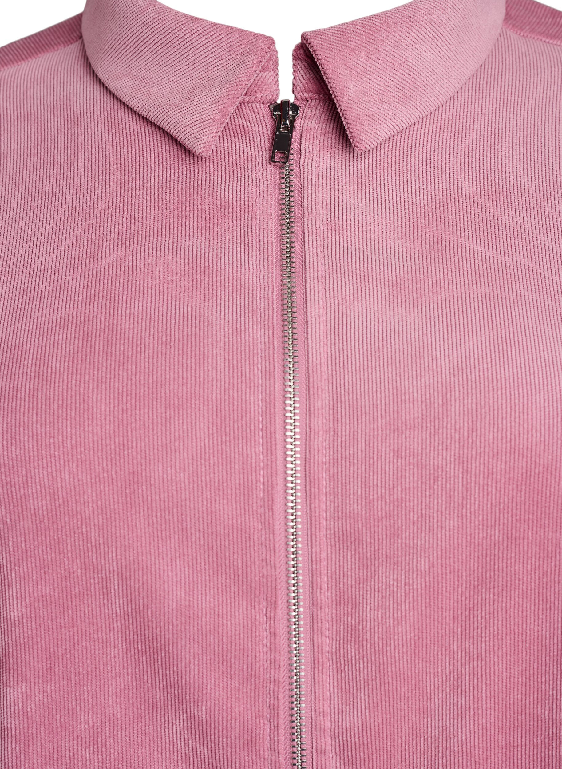 Zizzi Sukienka sztruksowa z zamkiem i rekawami 3/4, R&oacute;żowy, Packshot image number 2