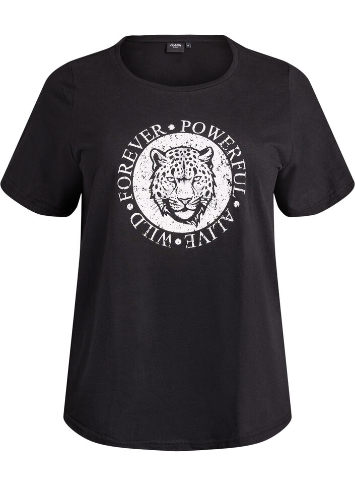 Koszulka z nadrukiem, Czarne, Packshot image number 0