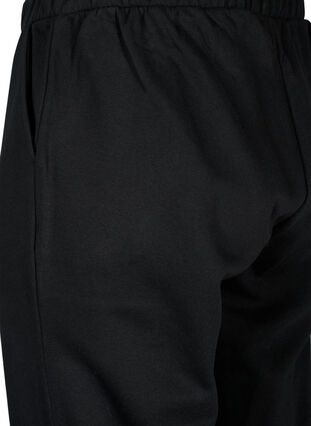 Luzne bawelniane spodnie z kieszeniami, Black, Packshot image number 3