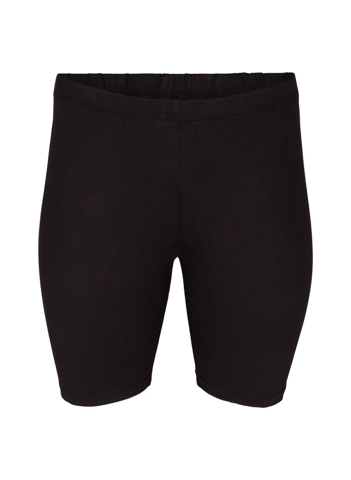 Jednokolorowe szorty rowerowe typu basic, Czarne, Packshot image number 0