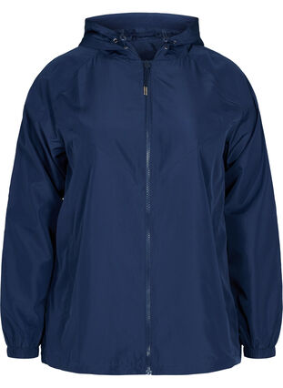 Krótka kurtka z kapturem i regulowanym sciagaczem u dolu, Navy Blazer, Packshot image number 0