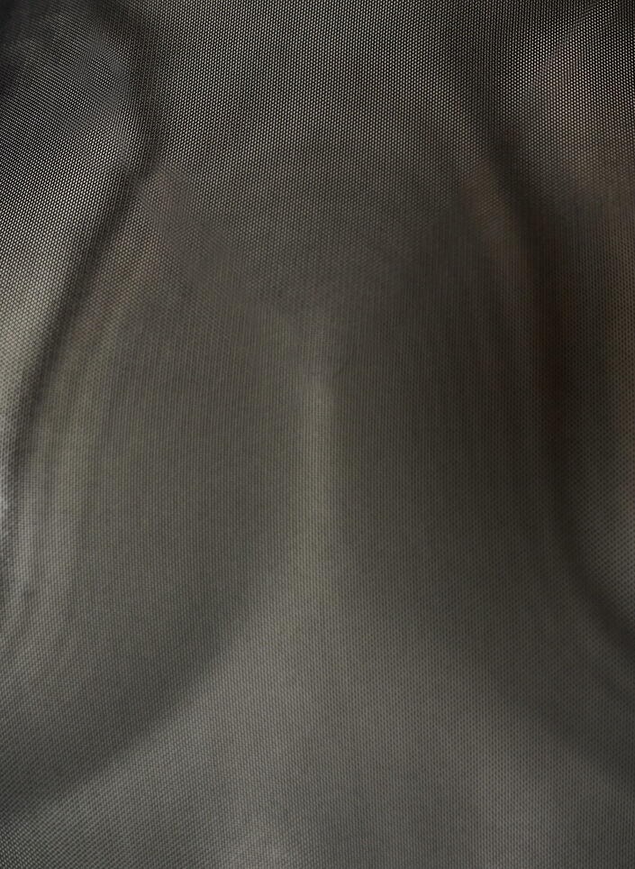 Siateczkowy top z kr&oacute;tkim rekawem i okraglym dekoltem, Czarne, Packshot image number 2